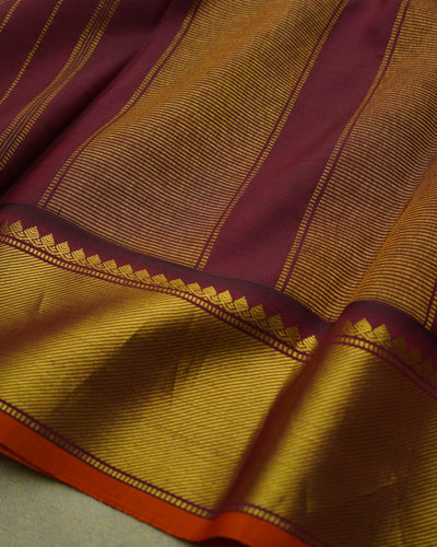 Light Green Printed Kanchi Silk Saree with Floral Design