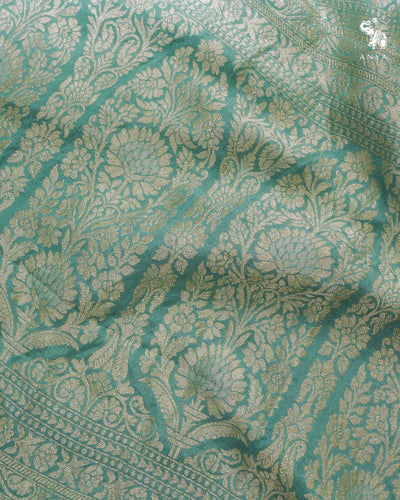 Pastel Blue Crepe Banarasi Silk Saree with Zari Butta Design