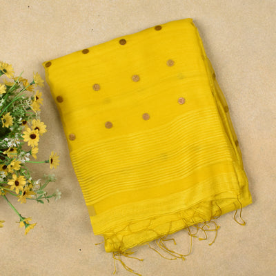 Yellow Bailu Coin Saree