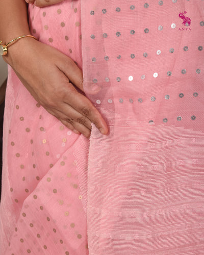 Baby Pink Bailu Sequins Saree