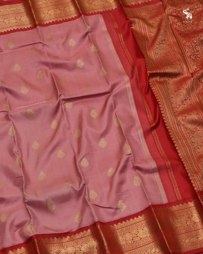 Onion Pink Kanchi Classic Saree with Zari Butta Design