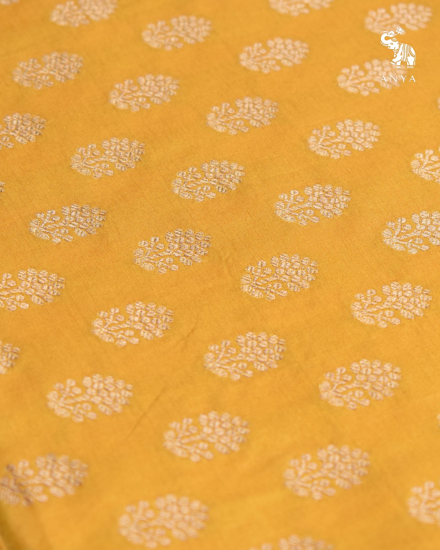 Yellow Banarasi Silk Saree with Zari Butta Design