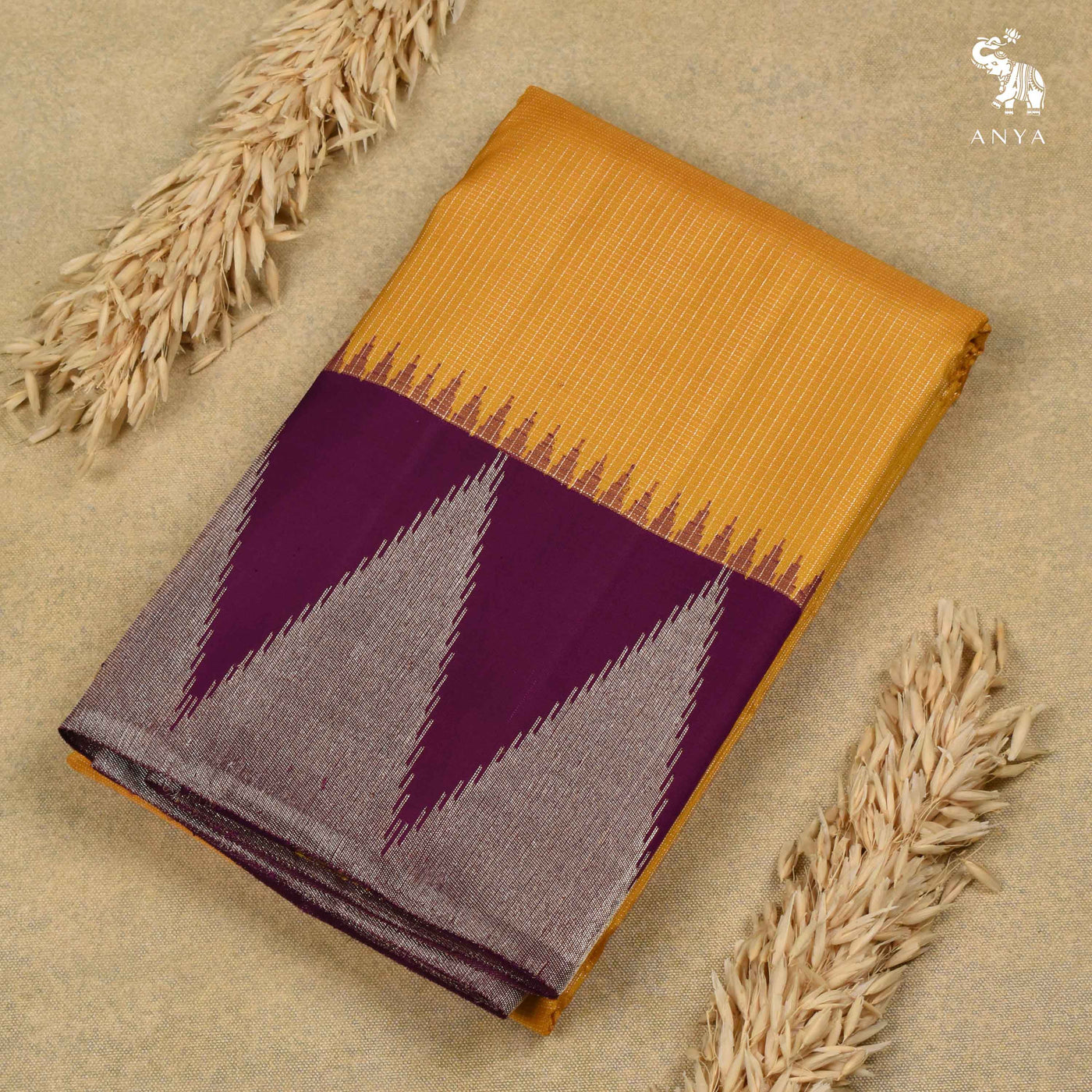 Oil Mustard Kanchi Classic Saree with Vairaoosi Checks Design