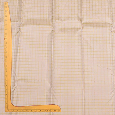 Off White Kanchi Silk Fabric with Medium Zari Kattam Design