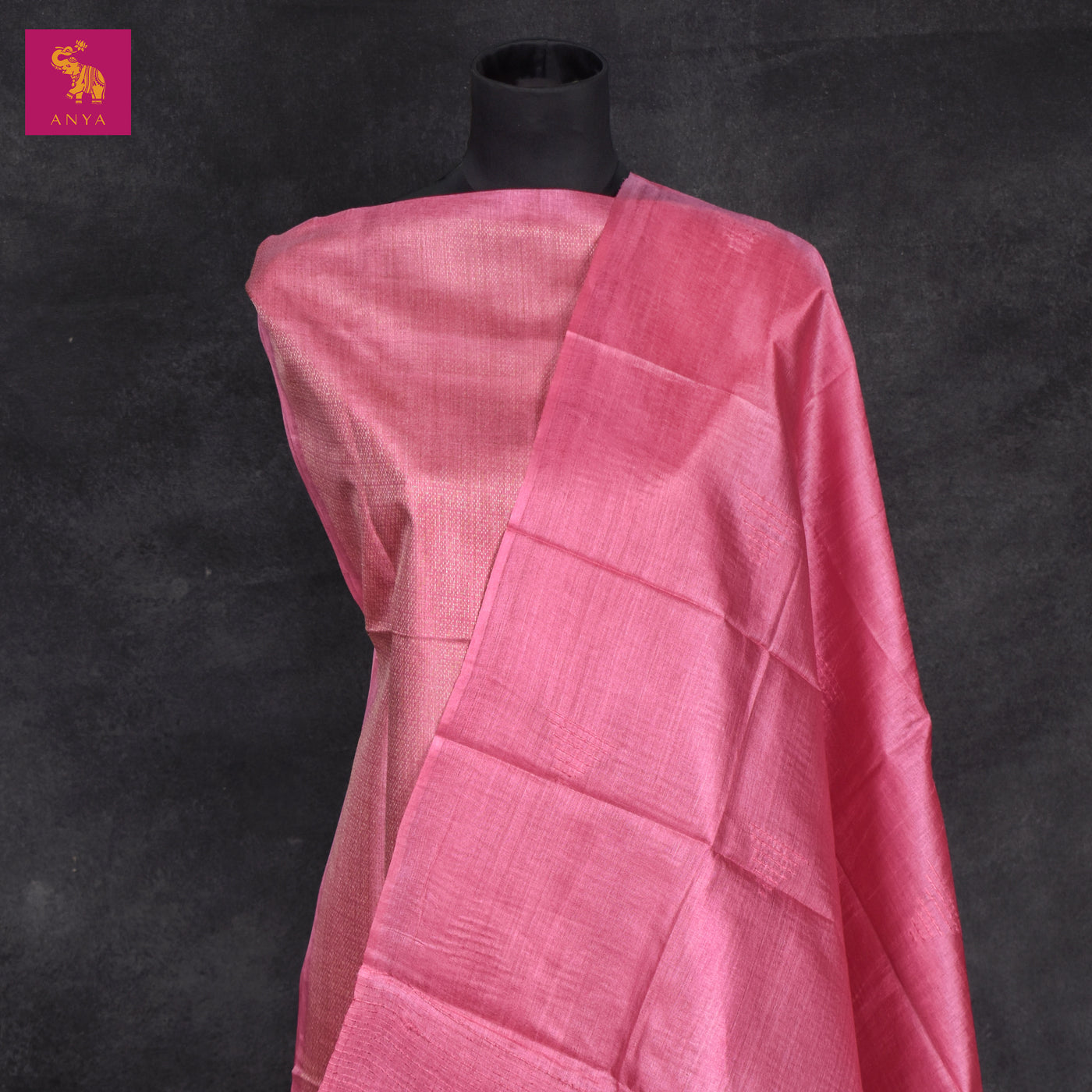 Pink Tussar Silk Salwar with Jacquard Design