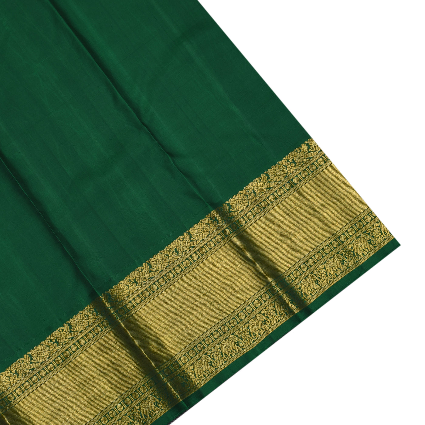 Rexona Green Kanchipuram Silk Saree with Square Zari Butta Design