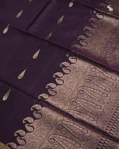 Purple Soft Silk Saree with Zari Butta Design