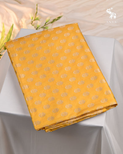 Yellow Banarasi Silk Saree with Zari Butta Design