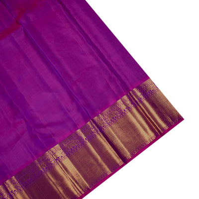 Onion Pink Kanchi Silk Saree with Horizontal Kattam Design