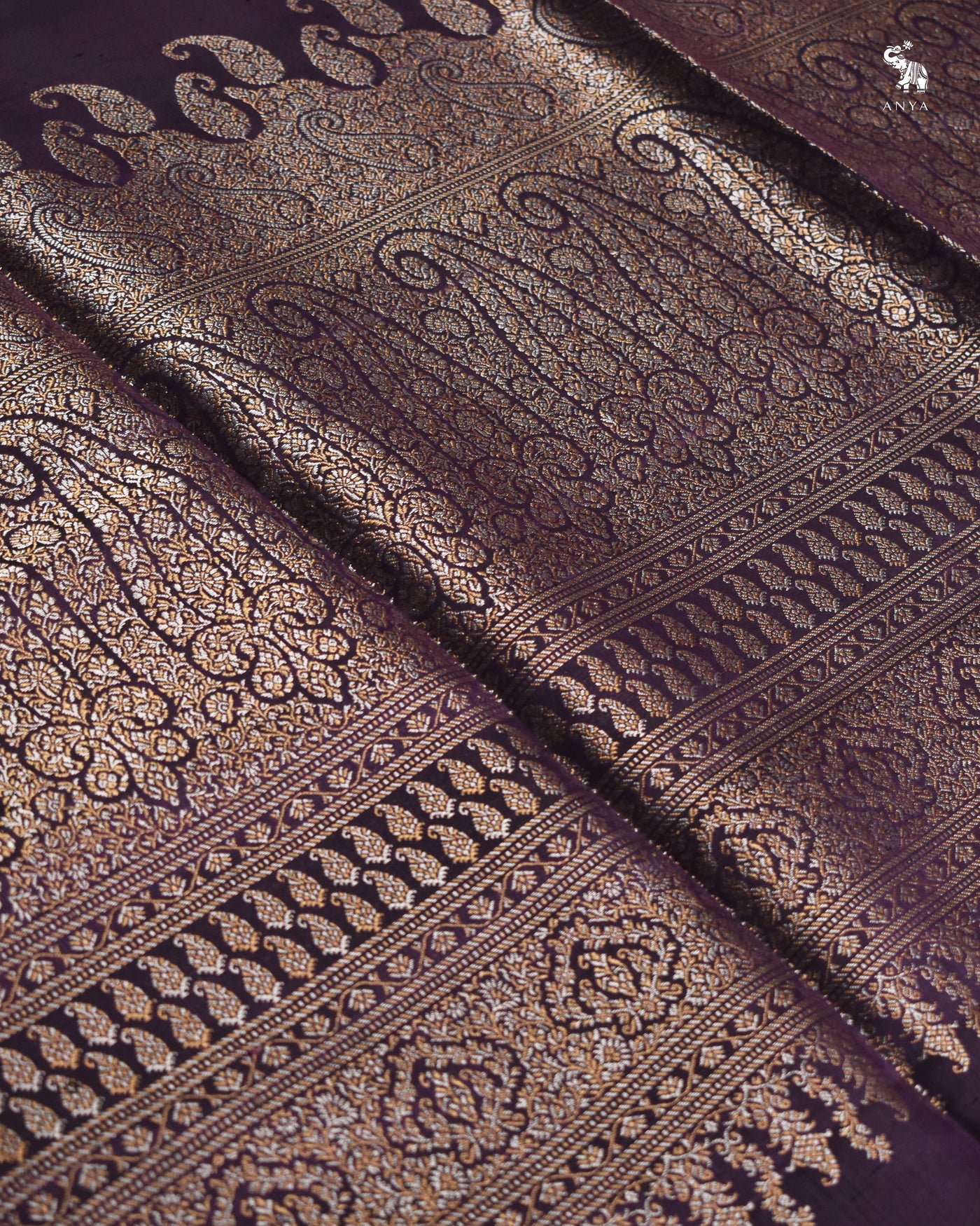 Purple Soft Silk Saree with Zari Butta Design
