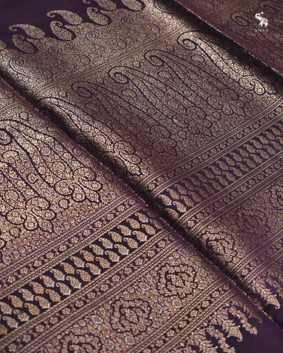 Purple Soft Silk Saree with Zari Butta Design