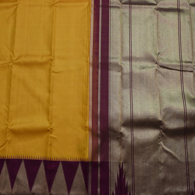 Oil Mustard Kanchi Classic Saree with Vairaoosi Checks Design
