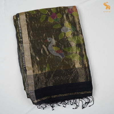 Black Tissue Sequins Saree with Paithani Pallu