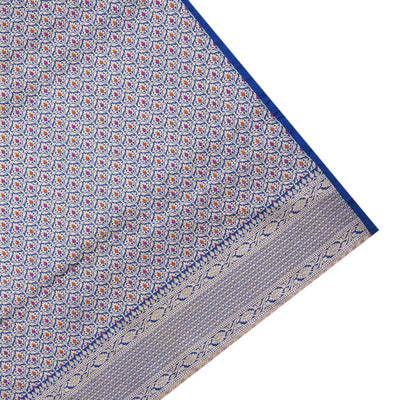 Ms Blue Banarasi Silk Saree with Small Zari Butta Design