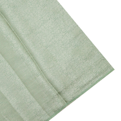 Apple Green Crush Tissue Saree with Floral Embroidery Border