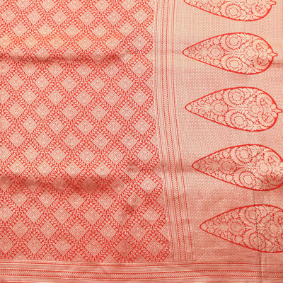 Red Banarasi Silk Saree with Creeper Design