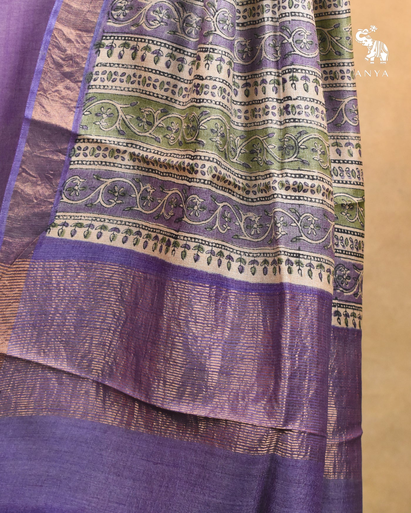 Lavender Unstitched Tussar Salwar Set