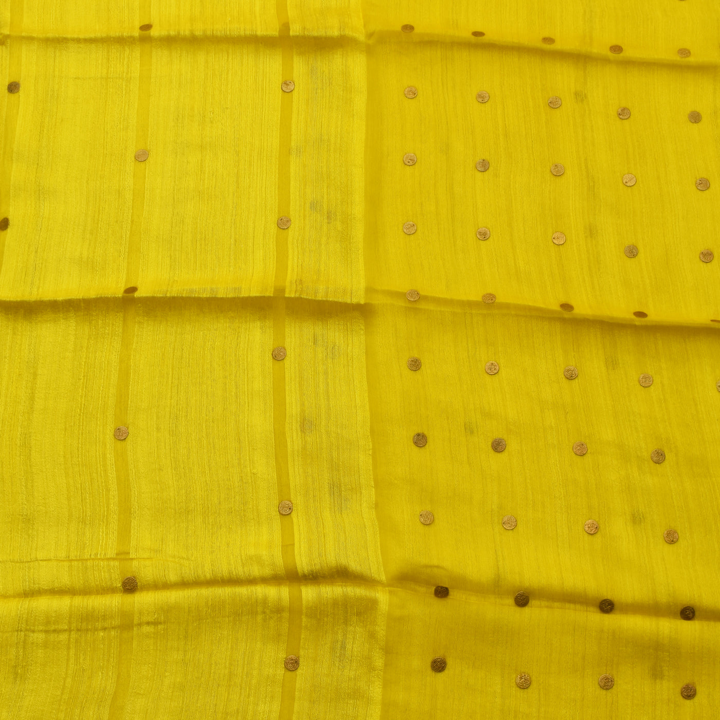 Yellow Bailu Coin Saree