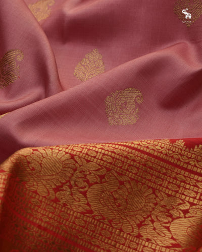 Onion Pink Kanchi Classic Saree with Zari Butta Design
