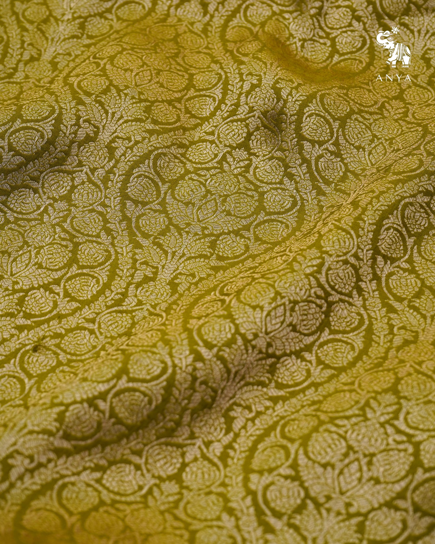 Samagha Green Banarasi Silk Saree with Zari Creeper Design