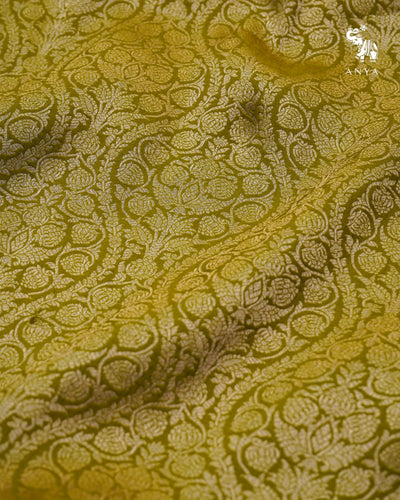 Samagha Green Banarasi Silk Saree with Zari Creeper Design