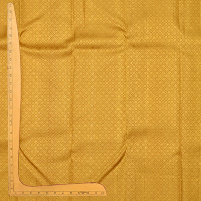 Oil Mustard Kanchi Silk Fabric with Kamalam Butta Design