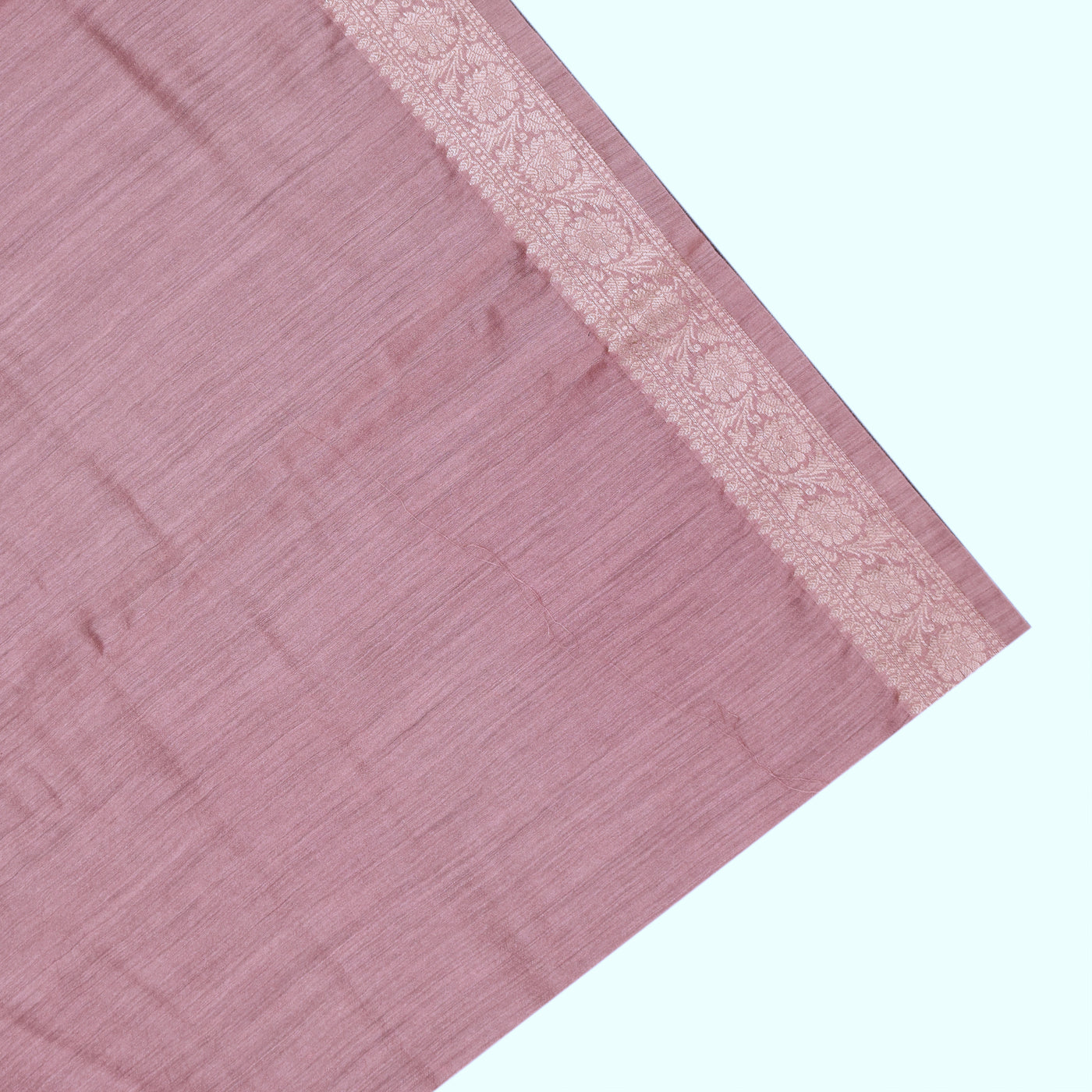 Onion Pink Tussar Moonga Saree with Zari Butta Design