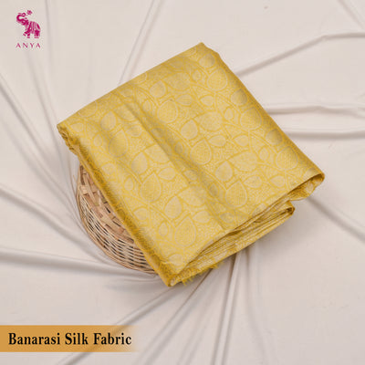 Oil Mustard Banarasi Silk Fabric with Creeper Design