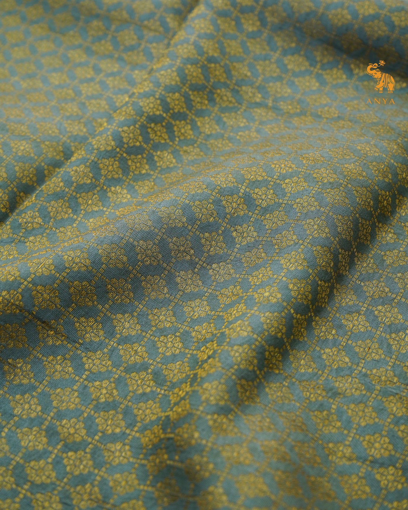 Mustard Pen Kalamkari Kanchi Silk Saree