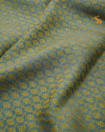 Mustard Pen Kalamkari Kanchi Silk Saree