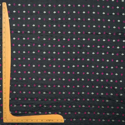 Black Bhandhini Silk Fabric