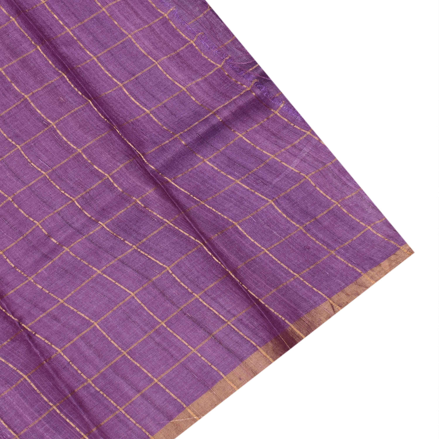 Grey Tussar Silk Saree with Floral Print and Zari Kattam Design