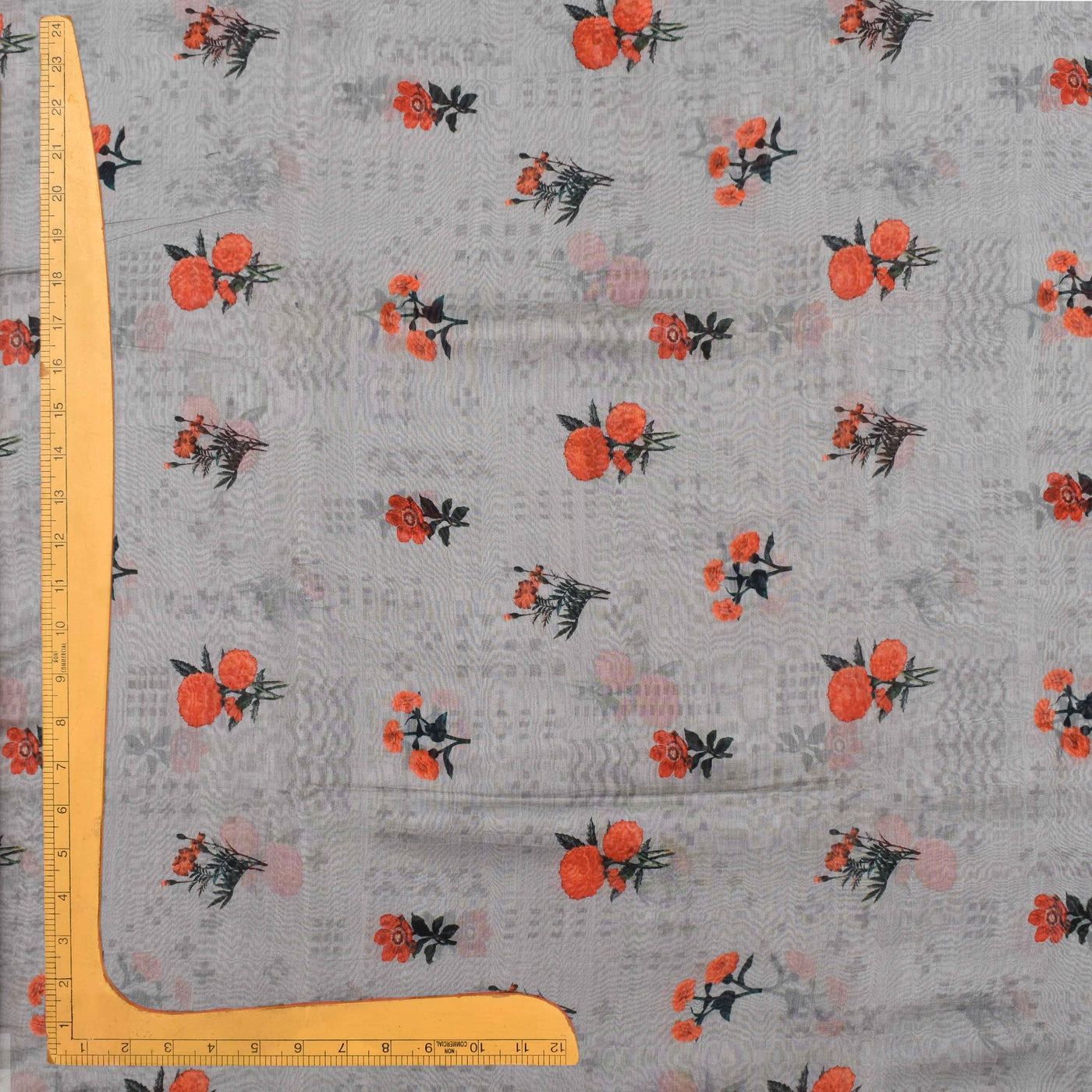 Grey Maheshwari Silk Fabric