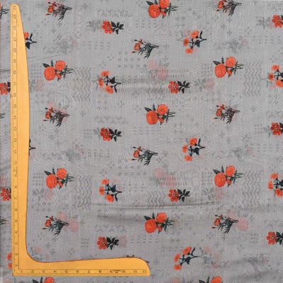 Grey Maheshwari Silk Fabric