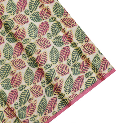 Pink Tussar Silk Saree