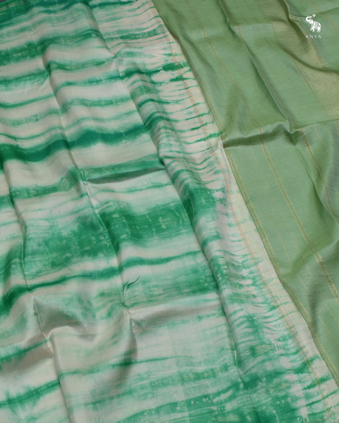 Off White With Rexona Shibori Kanchi Silk Saree