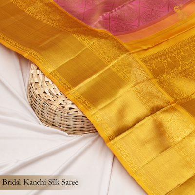 Lotus Pink Kanchipuram Silk Saree with Round Zari Butta Design