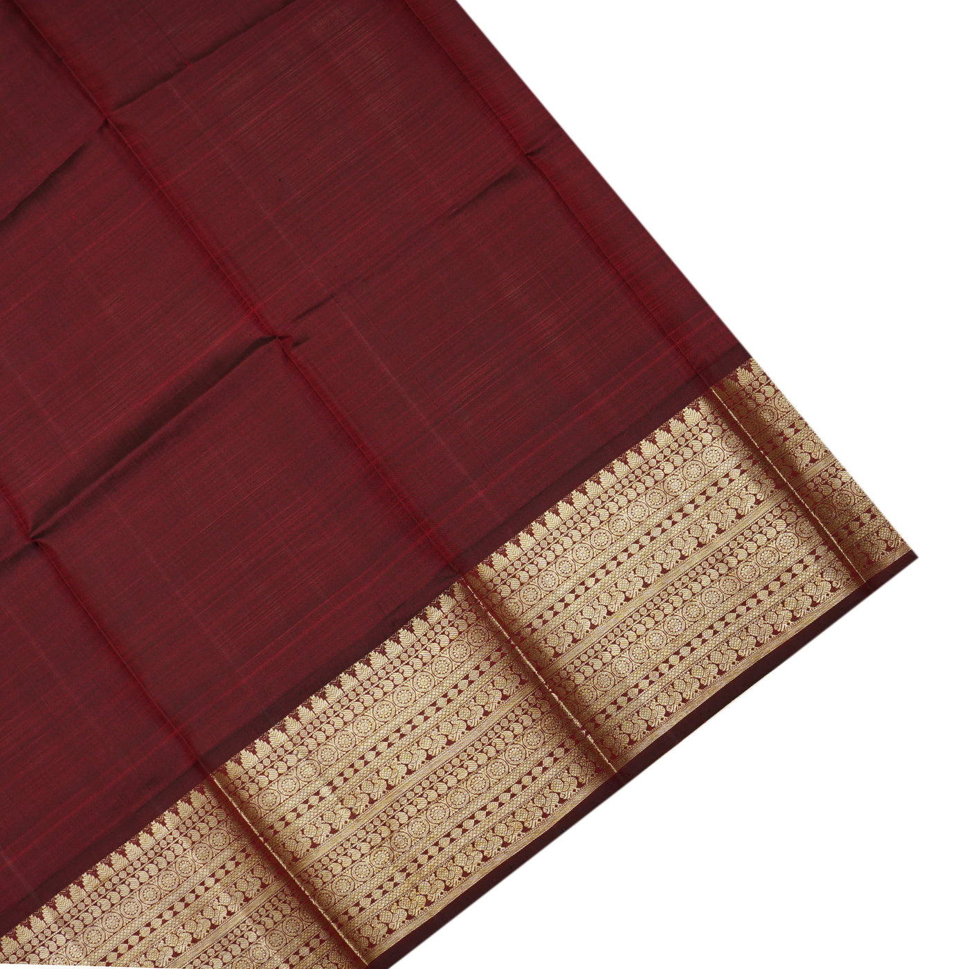 Apple Green Eco Print Kanchi Silk Saree with V Pakku Getti Self Pallu