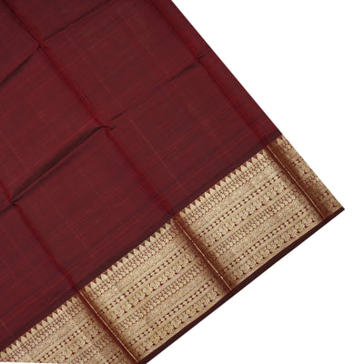 Apple Green Eco Print Kanchi Silk Saree with V Pakku Getti Self Pallu