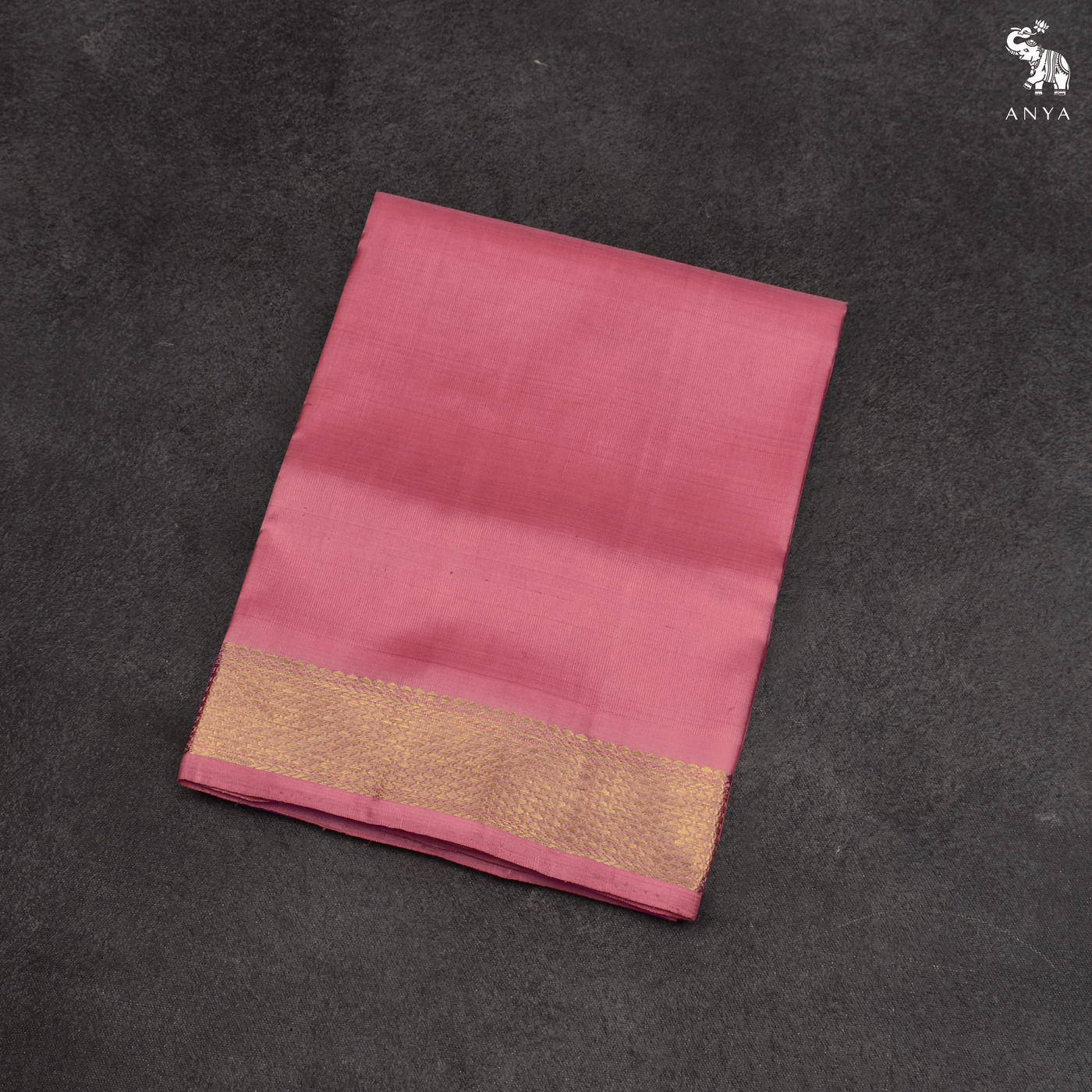 Pink Kanchi Silk Dhoti with Gold Zari Border