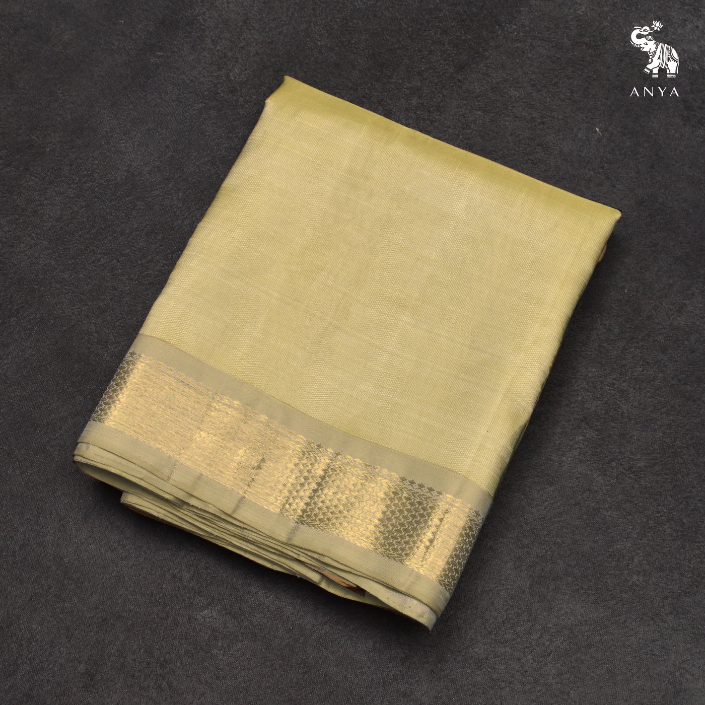 Off White Kanchi Silk Dhoti with Off White Kanchi Silk Anghavastram