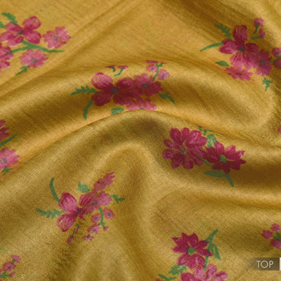 Mustard Tussar Silk Salwar with Mustard and Off White Stripes Dupatta