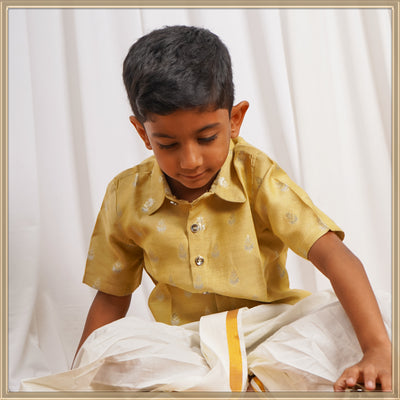 Yellow Banarasi Shirt