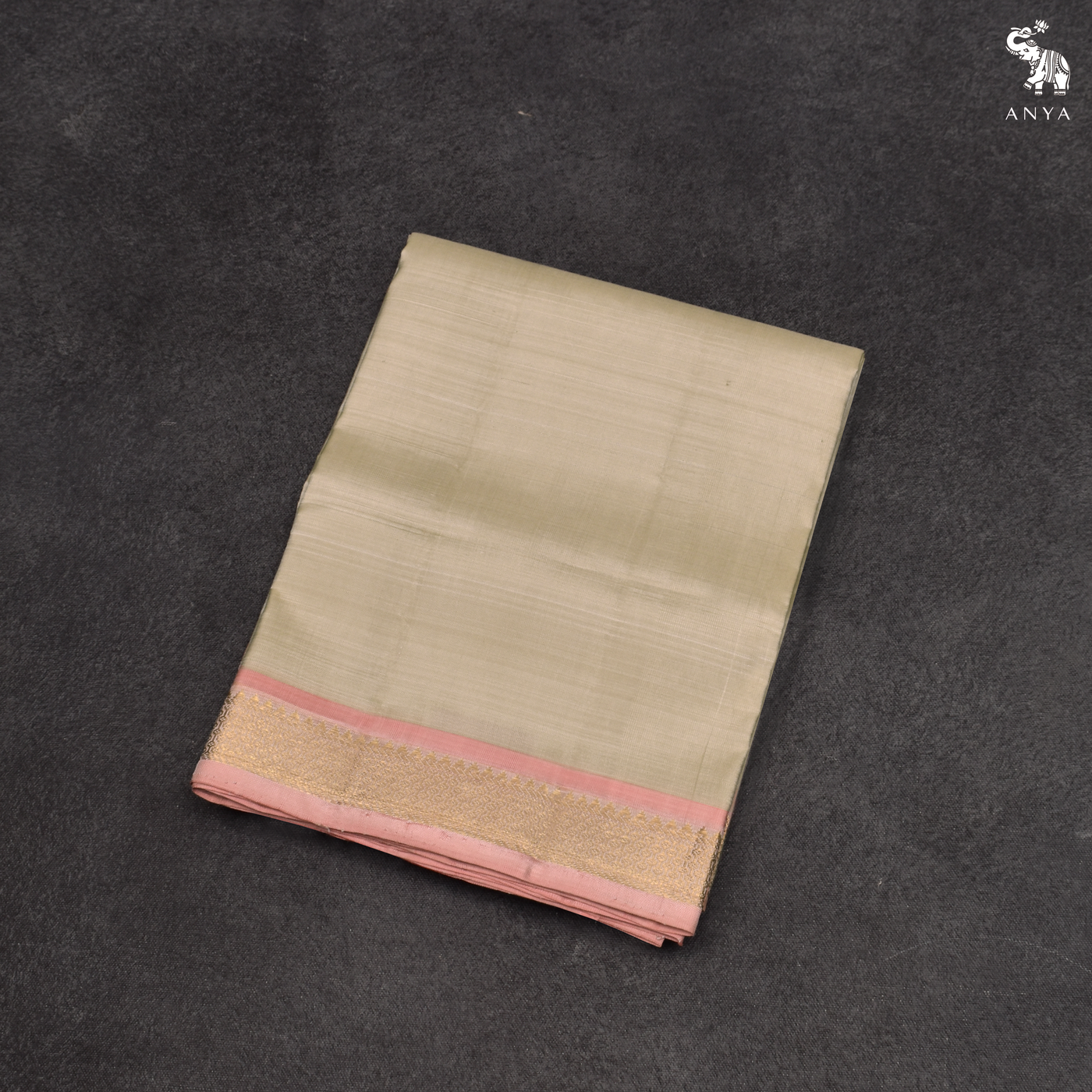 Off White Kanchi Silk Dhoti with Pink Zari Border