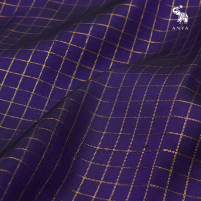 Purple Kanchi Silk Saree with Zari Kattam Design