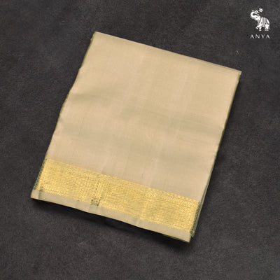 Off White Kanchi Silk Dhoti with Gold Zari Border