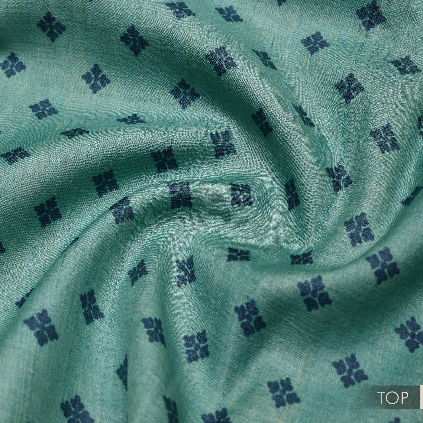 Blue Tussar Silk Salwar with Blue Floral Print Dupatta