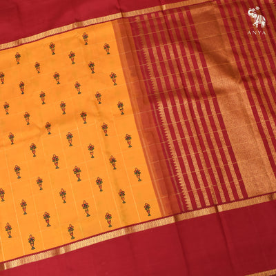 Mustard Madhubani Kanchi Silk Saree