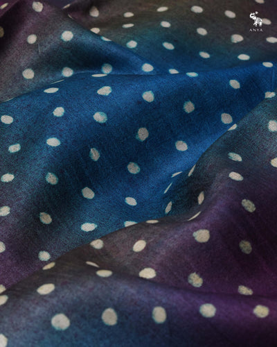 Multicolor Tussar Silk Saree with Dots Design