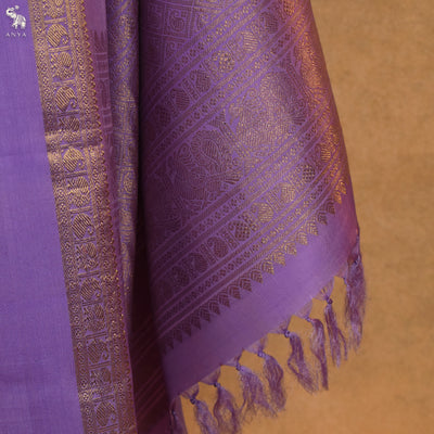 Pink Printed Kanchi Silk Saree with Floral Print Design